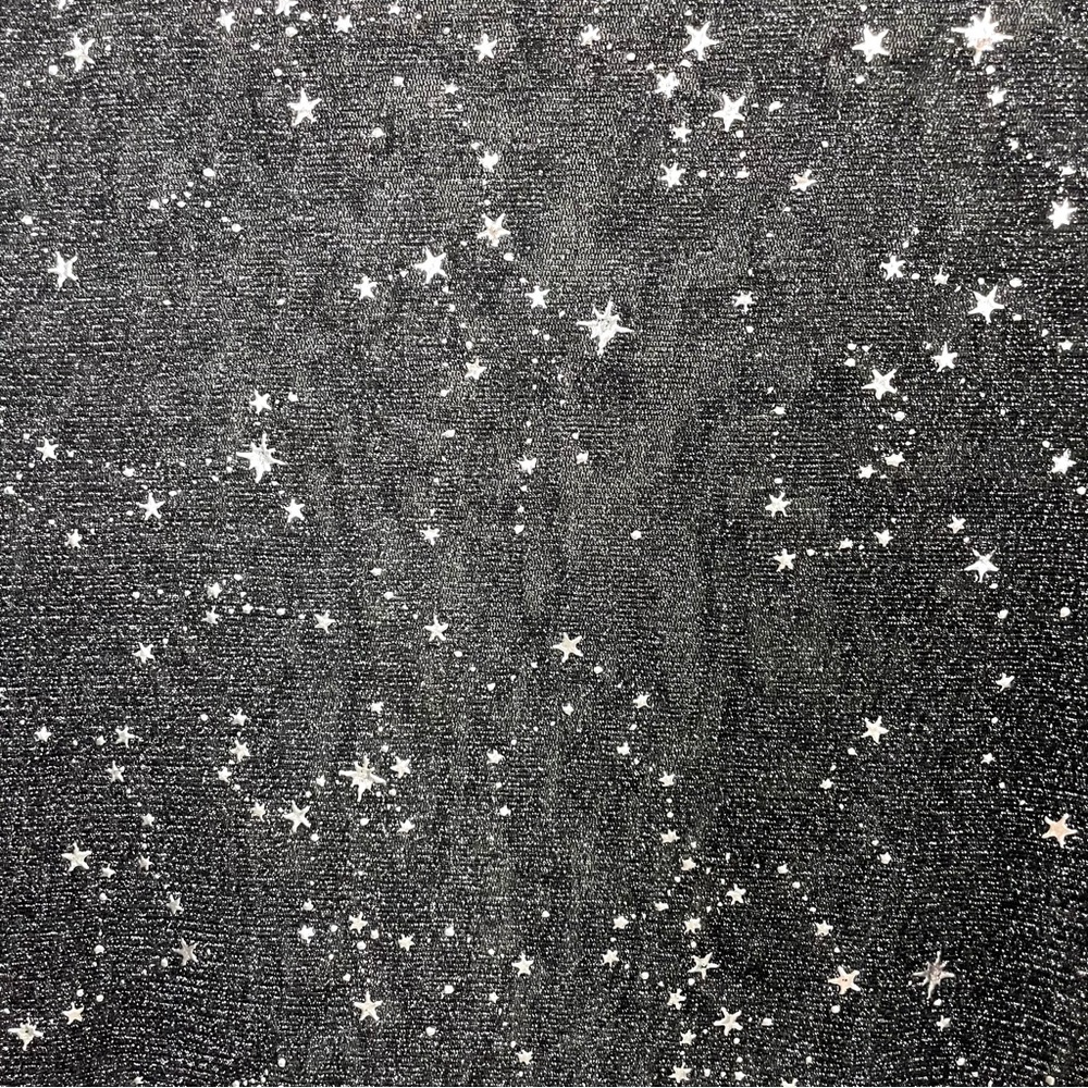 Mangopop Tee Sheer Black Fitted Metallic Stars Whimsigoth Dark Fairy Ethereal XL - Picture 6 of 12